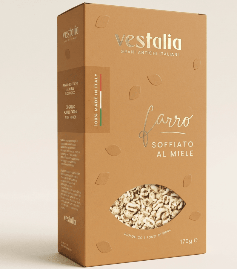 Packaging Farro Soffiato al Miele Bio Vestalia